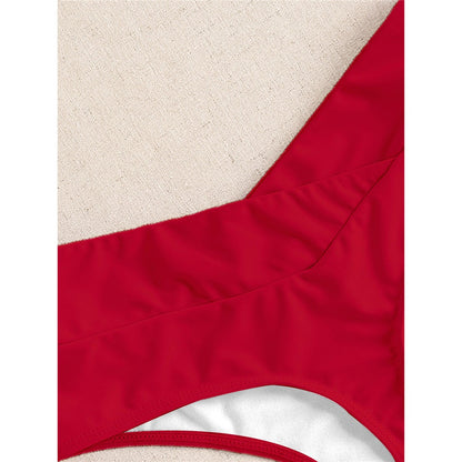 S - XL High Waist High Leg Cut Bikini Bottom Swim Brief Women Swimwear Female Bather Brazilian Tanga Panties Underwear K7095