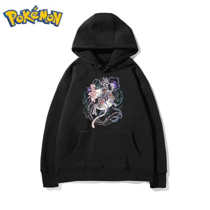 New Pokémon Cartoon Pattern Printed Men's and Women's Hoodies Autumn and Winter 2K Harajuku Large Size Casual Trend Thermal Top