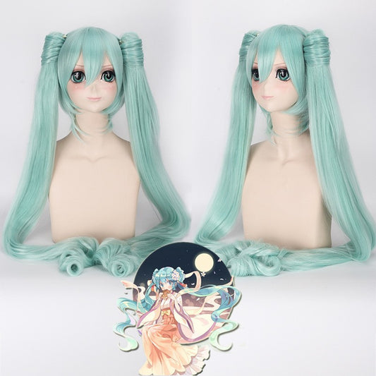 28 Colors Mi Ku Cosplay Wig Long Heat Resistant Synthetic Hair Clip Ponytails Halloween Party Wigs + Wig Cap Snow Mi Ku