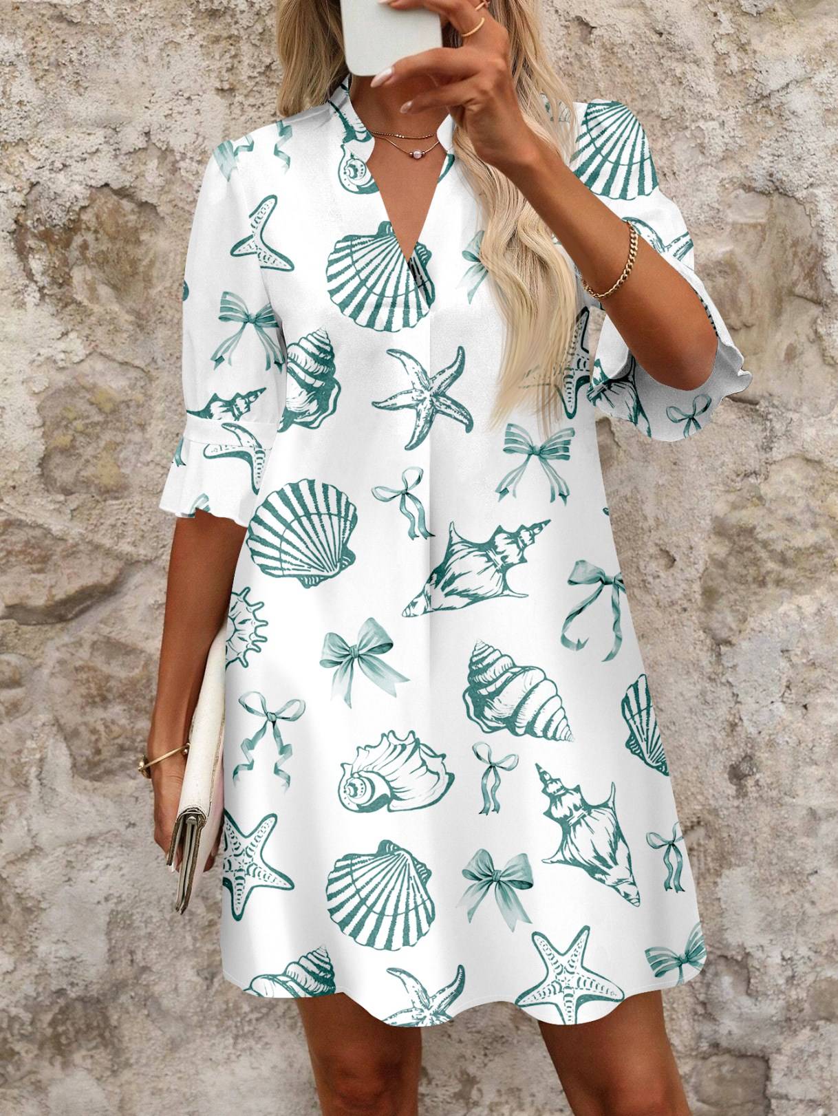 Casual Print Women's Dress New Summer Fashion Elegant Loose Short Sleeve Office Holiday Party Dresses For Women Robe Femme