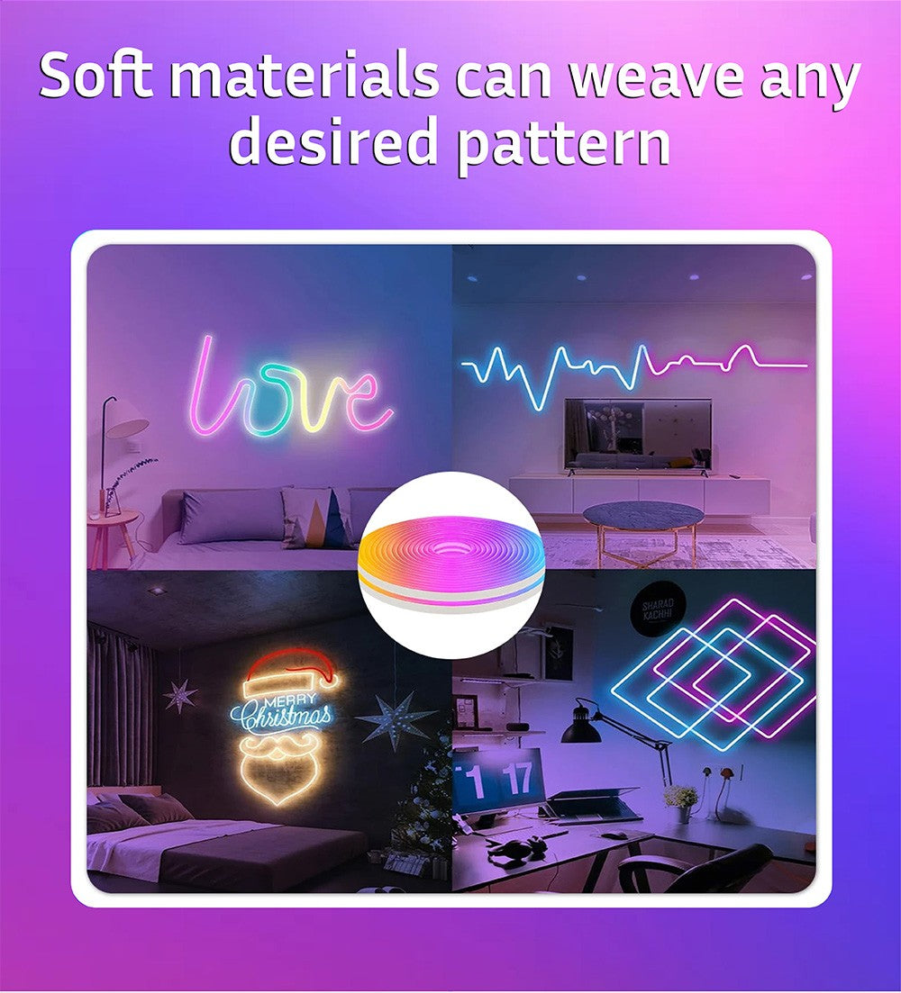 5V RGB Neon Strip Light 1M 2M 4M 5M USB Waterproof Flexible Ribbon Tape Neon Lights With Bluetooth Remote Control For Home Decor