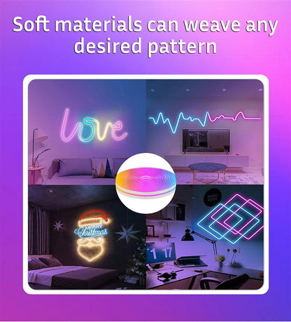 5V RGB Neon Strip Light 1M 2M 4M 5M USB Waterproof Flexible Ribbon Tape Neon Lights With Bluetooth Remote Control For Home Decor