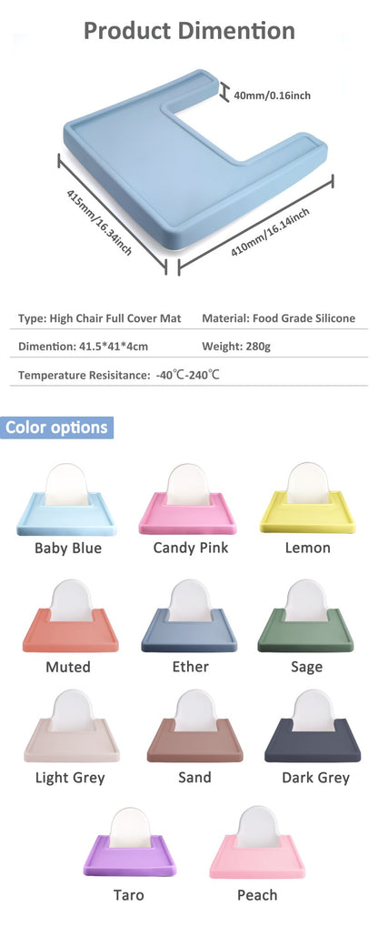 BPA Free Highchair Full Cover Placemat Silicone Placemat For Children Feeding