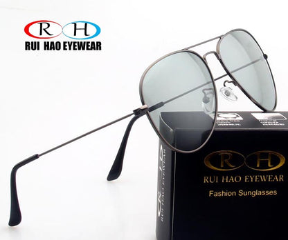 Óculos de Sol Polarizados Masculinos, Fotocromáticos, Modelo Aviador, Armação da Moda para Homens 3026