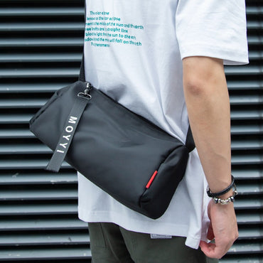 Men's Trendy Messenger Shoulder Bag Student Sports Waterproof Crossbody Sling Bags Leisure Design for Outdoor Solid Lightweight