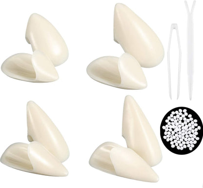 4 Pairs Vampire Teeth for Cosplay Fangs Dentures Props Halloween Costume Props Solid Glue Denture Adhesive Halloween