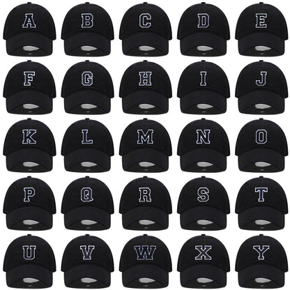 Initial Letter A-Z Embroider Baseball Cap For Men Womne High Quality Soft Cotton Fashion Team Sport Visors Snapback Caps