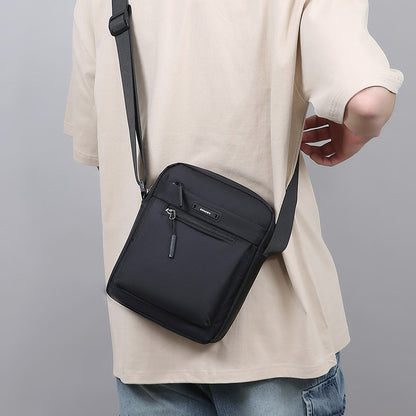 Men's Multifunctional Shoulder Bag Water-Resistant Briefcase Durable Oxford Cloth Business Tote with Multiple Compartments