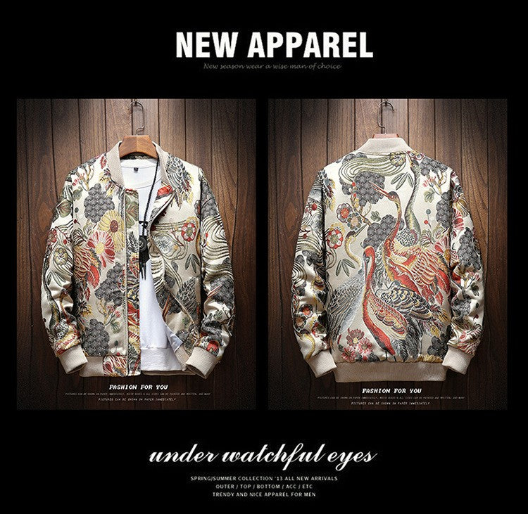 2022 New Japanese Embroidery Men's Jacket Coat Men's Hip Hop Street Clothing Men's Jacket Bomber Jacket Men's Clothing Plus size
