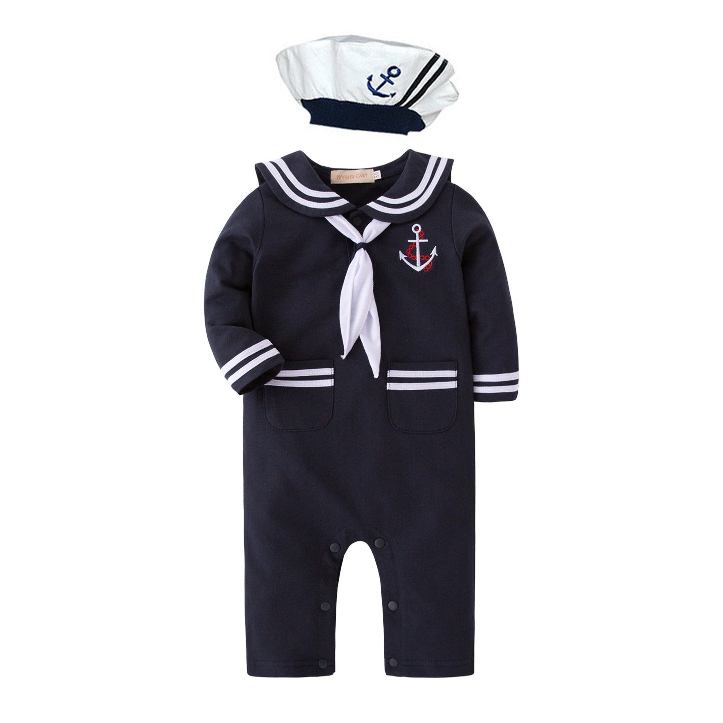 Halloween Children Rompers Captain Cosplay Costume Baby Sets Lapel Fashion Uniform Long Sleeve Stage Performance Clothes