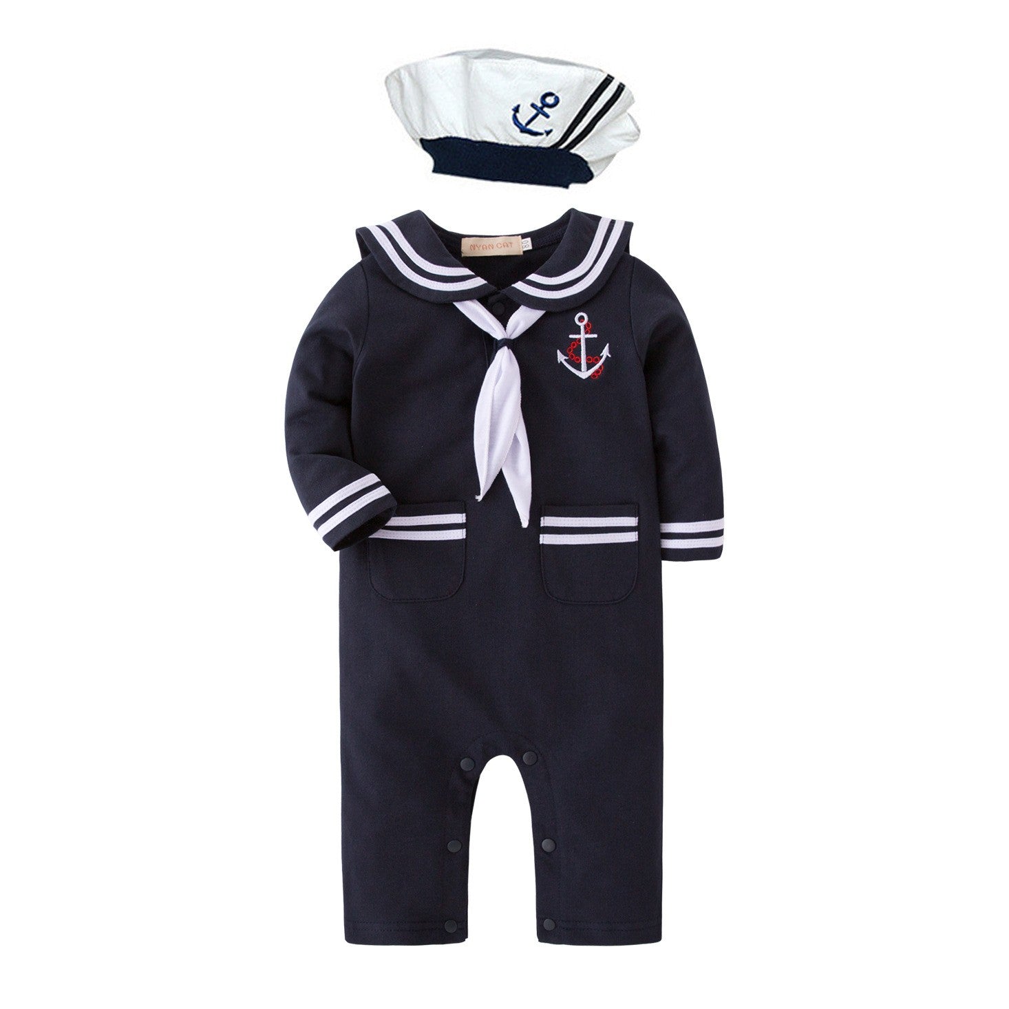 Halloween Children Rompers Captain Cosplay Costume Baby Sets Lapel Fashion Uniform Long Sleeve Stage Performance Clothes