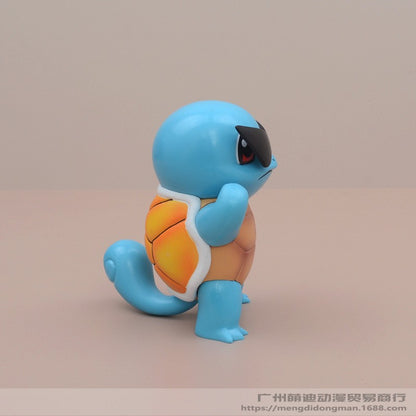 3 Estilos Boneco Pokémon 9cm Squirtle de Óculos de Sol Figura PVC Modelo Colecionável Pokémon Go Boneco de Ação Presente de Aniversário Infantil