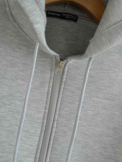 HH Autumn Winter Women's Zipper Hoodie Coat High Street Double Pockets Oversize Jakcet Loose Sweatshirts Outerwear Top