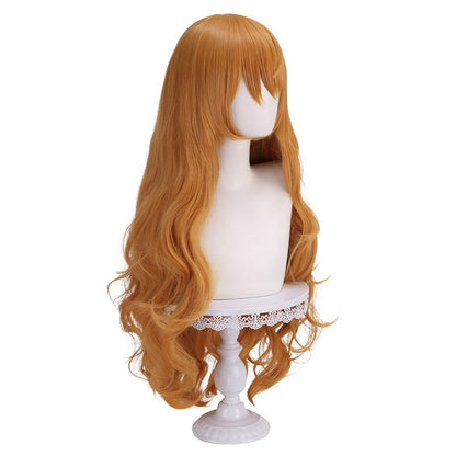 Synthetic Long Orange Wavy Cosplay Wig - Heat Resistant Anime Party Hair (Nami-Inspired Style)