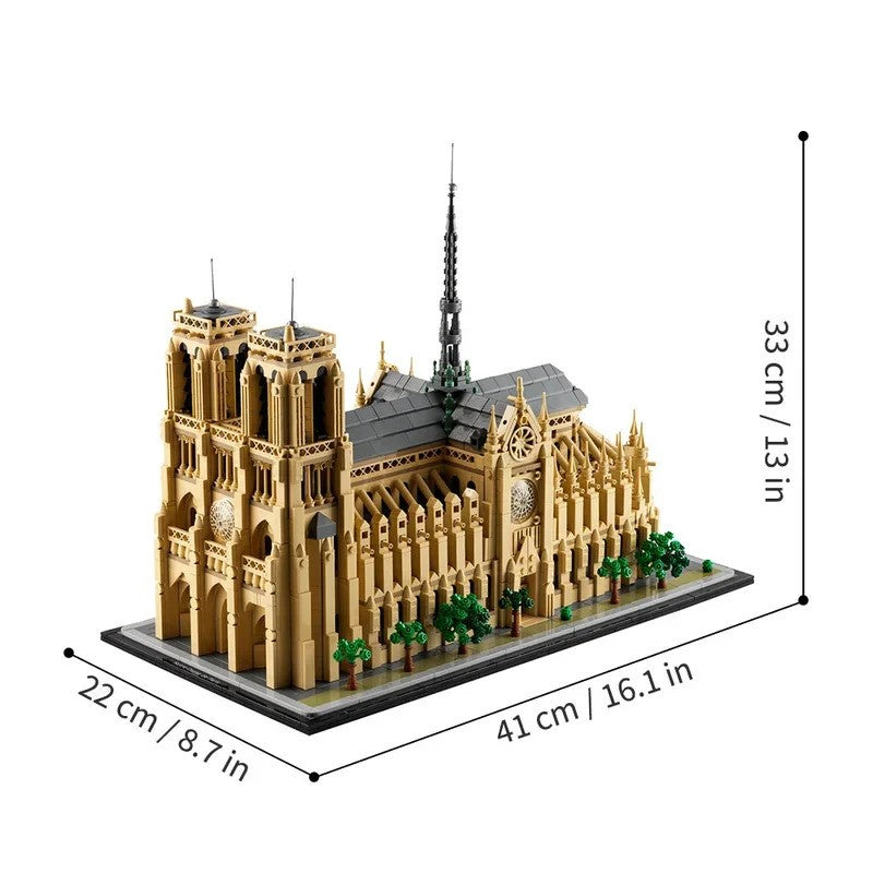 4383pçs 21061 Notre-Dame de Paris Kit de Modelo Arquitetônico Modelo de Decoração de Casa Presente para Adultos
