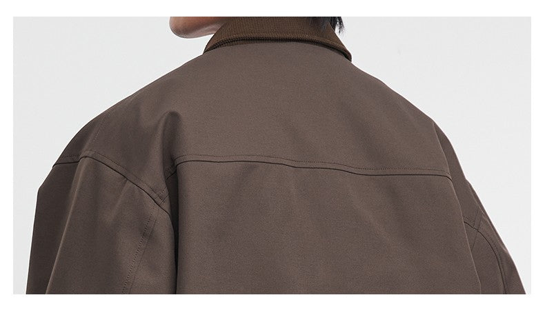 American Retro Men's Fashion Jacket 2025 Spring and Autumn New Loose Solid Color Lapel Workwear Top Men's Jacket