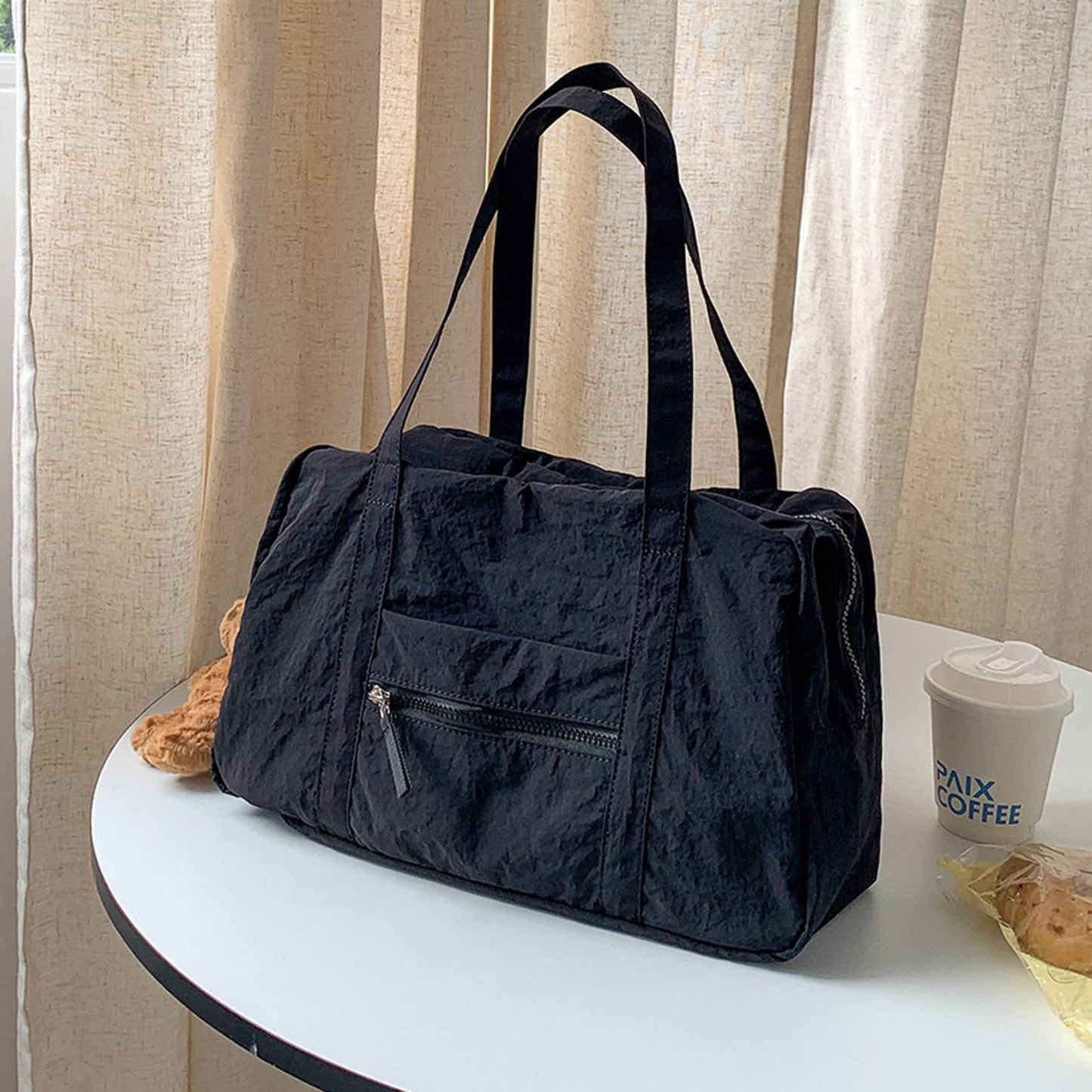 Simple Carry On Travel Tote Bag Large Capacity Weekender Overnight Duffle Bags Trendy Sports Fitness Bags for Women Girls