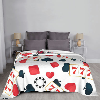 Poker Slot Machine Pattern 1 Blankets Warm Flannel Sofa Throw Blanket for Couch Bedding Outdoor Throws Bedspread Quilt