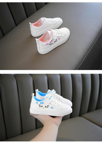 Kids White Sneakers 2025 Fall Slip Resistant Durable Spring Autumn Shoes for Girls 4-16 Years Old Fashion Casual Sports Shoes