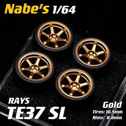 1/64 Chika  Wheels with Rubber Tires Model Car Modified Parts BBS RS  JDM VIP For Hotwheels Tomica MiniGT ?Supplied with axle?