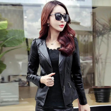 Women Jackets Spring Autumn New Faux Leather Jacket Womens Casual Slim Waterproof Windproof Basic Coats Short Female Jacket