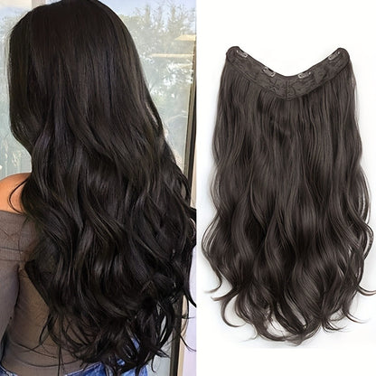 Extensões de Cabelo Sintéticas Longas Onduladas em U com Presilha 16/20/24 polegadas com Tic-Tac para Mulheres Acessórios de Cabelo