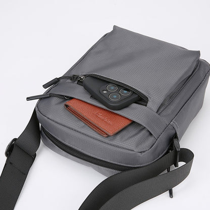 Men's Multifunctional Shoulder Bag Water-Resistant Briefcase Durable Oxford Cloth Business Tote with Multiple Compartments