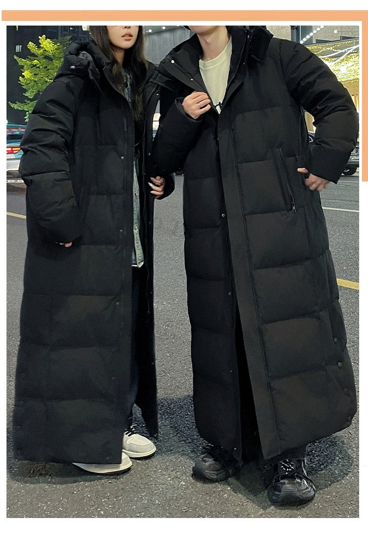 Maxbarley New 90 Goose Down Jacket Men Women Winter Thick Warm Long Knee Over Down Jacket High-quality Lightweight Puffer Coats