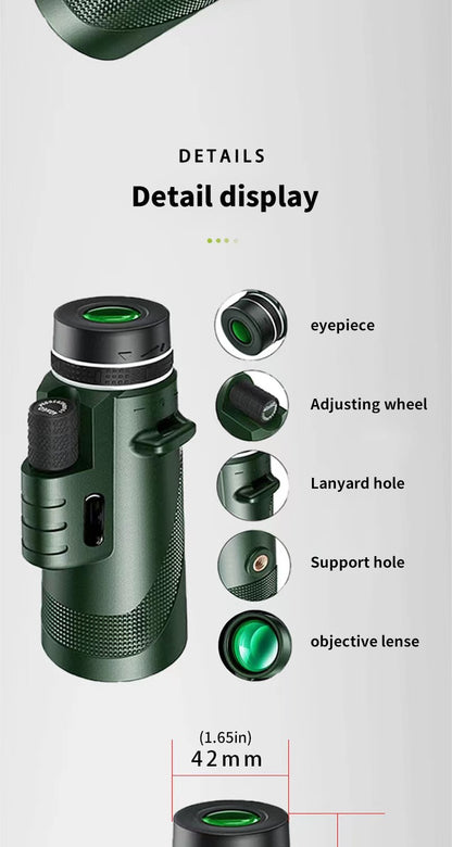 Telescópio 80x100 Portátil Zoom HD 5000M Dobrável de Longa Distância Mini Telescópio Potente para Caça Esportes Acampamento ao Ar Livre Viagens