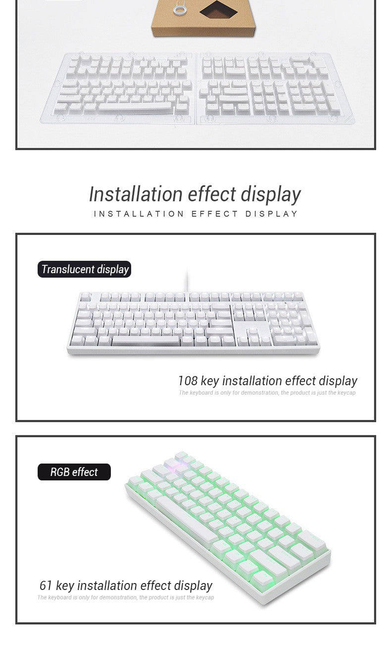129 Teclas Pudding Keycaps Perfil OEM PBT Double Shot Keycap Para Teclado Mecânico Mx Switch Layout ISO Teclas retroiluminadas RGB