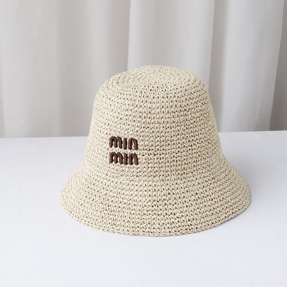 2025 Y2K beach Korean Straw Hat Summer Women Visor Bucket Hat Fisherman Hat Hand weaving Panama Girl Fishing handmade Sun Hats