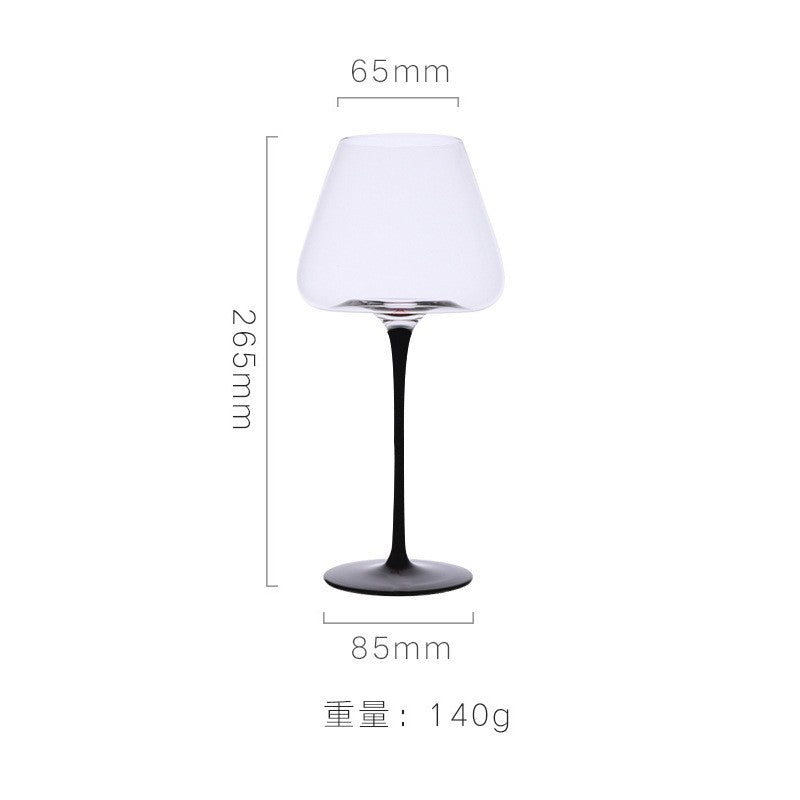 Copo de vidro transparente com base preta e pé alto, taça de champanhe criativa, taças de vinho, copo de coquetel, utensílios de vinho domésticos