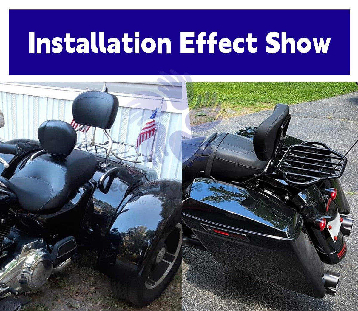 Encosto de Passageiro Sissy Bar Almofada para Motocicletas Harley Touring CVO Street Bob Road King Electra Glide 1995-2024