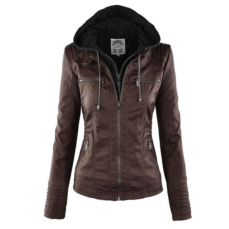 Faux Leather Jacket Women 2025 Basic Jacket Coat Female Winter Motorcycle Jacket PU Leather Zipper Hoodies Outerwear chaqueta