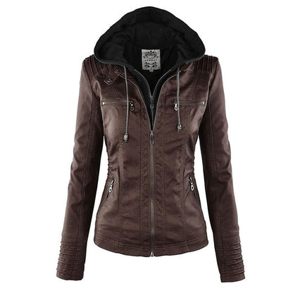 Faux Leather Jacket Women 2025 Basic Jacket Coat Female Winter Motorcycle Jacket PU Leather Zipper Hoodies Outerwear chaqueta
