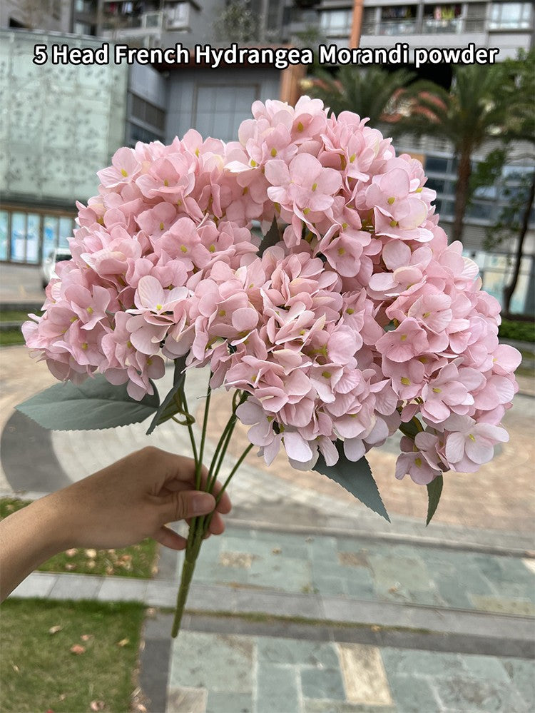 5 Heads Hydrangea Bouquet Silk Artificial Flowers for Party Wedding Living Room Decoration Accessories Home Decor Fake Flowers