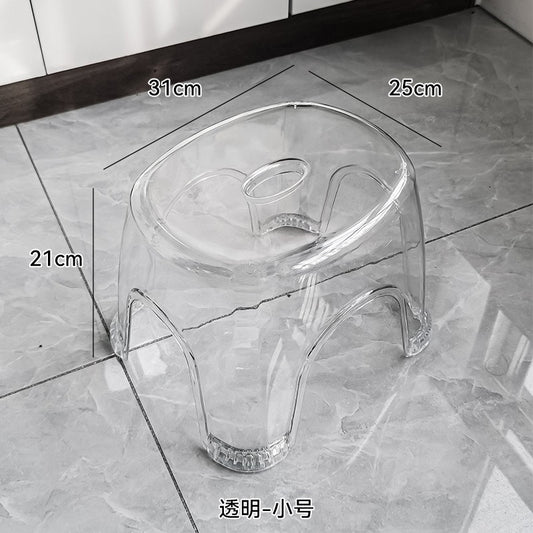 Acrylic Bathroom Shower Non-slip Stool Transparent Small Low Stool for Kids Home Living Room Bathroom Simple Modern Furniture