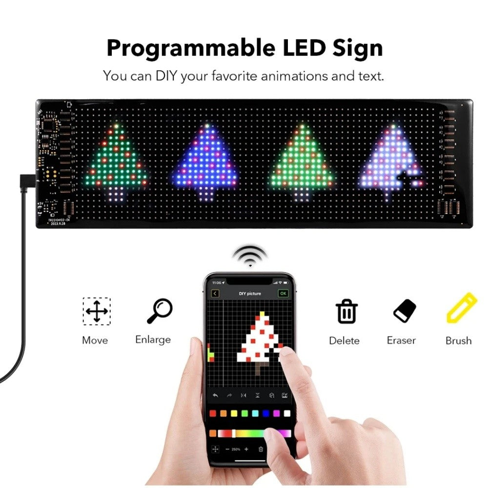 LED Matrix Pixel LED Display Screen Message Scrolling Sign Board Soft Flexible Advertising Light For Store Car Truck Devil Eye