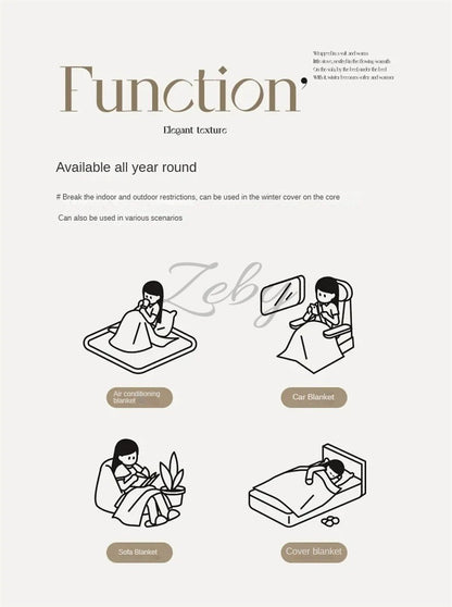 Imitation Rabbit Velvet Spring Autumn Warm Blankets or Blanket and Pillowcase Soft Fluffy Warmth Throw Blankets for Sofa Napping