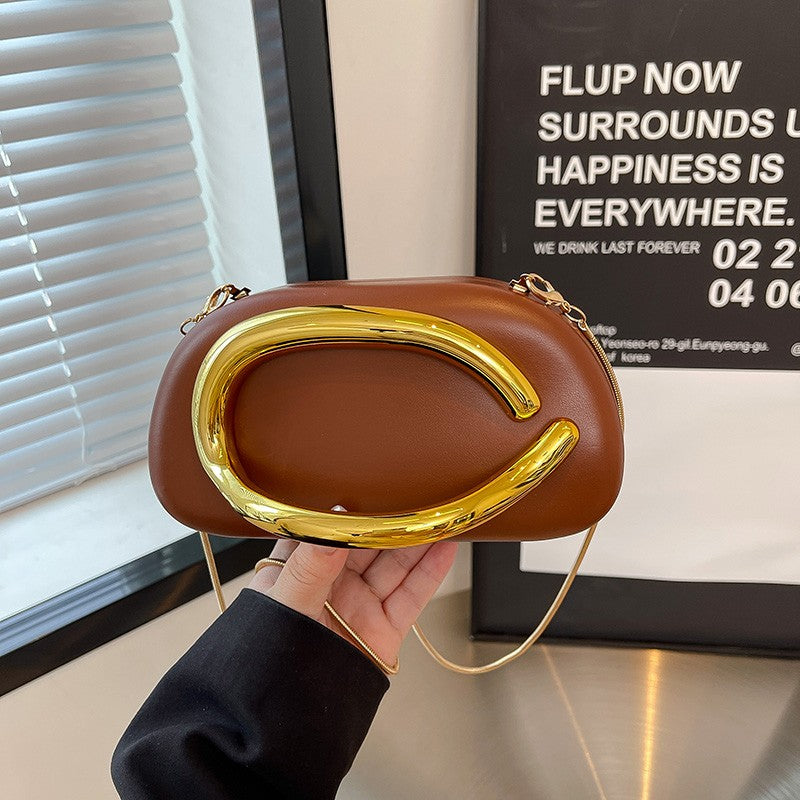 Women's Shoulder Bag, Crossbody Evening Clutch, Chain Design Handbag Purse, Stylish Ladies' Accessory for Parties & Events