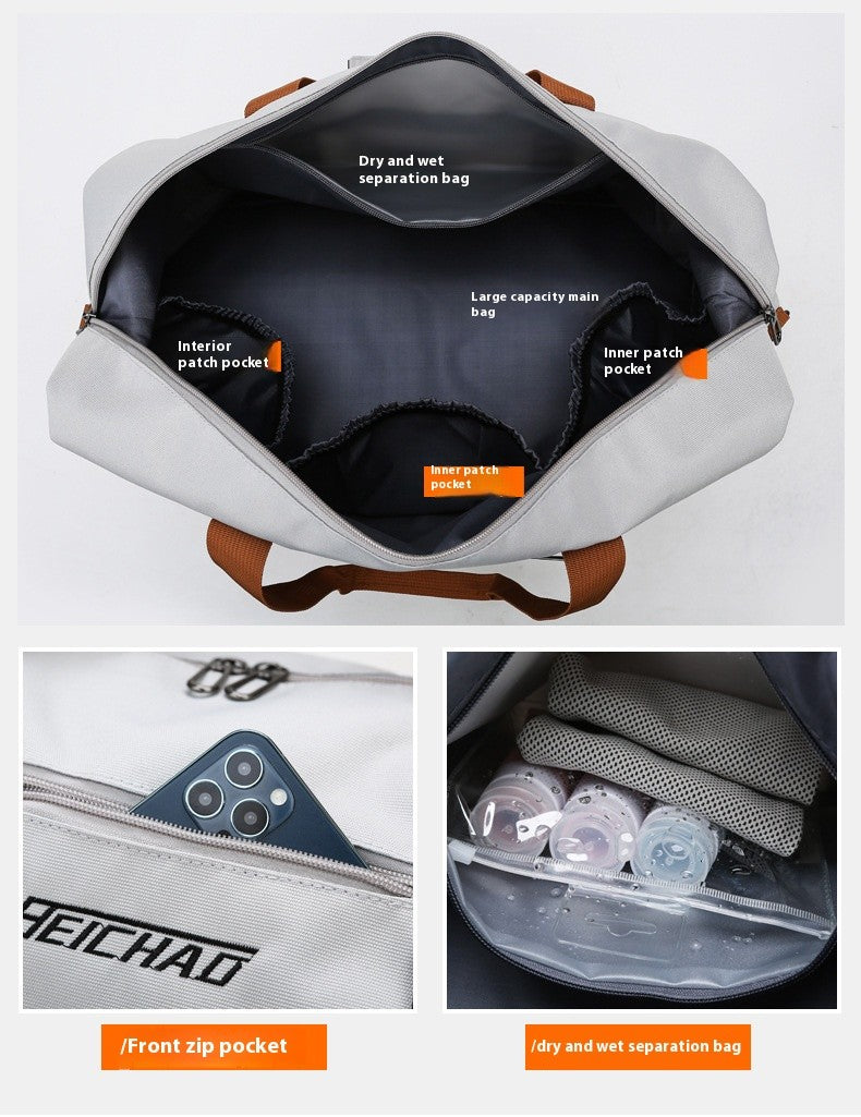 Mala de Viagem Esportiva de Grande Capacidade Bolsa de Viagem de Curta Distância Portátil Bolsas de Fitness Bolsa de Ombro Transversal Bolsas Masculinas Esportivas Impermeáveis ​​B