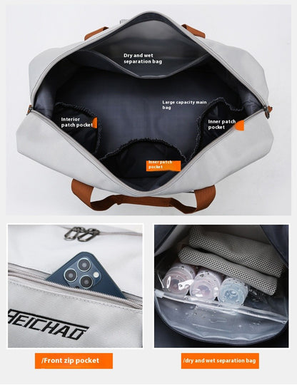 Mala de Viagem Esportiva de Grande Capacidade Bolsa de Viagem de Curta Distância Portátil Bolsas de Fitness Bolsa de Ombro Transversal Bolsas Masculinas Esportivas Impermeáveis ​​B