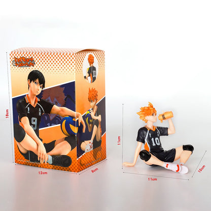 12,5cm Anime Haikyuu Figura Shoyo Hinata Modelo Brinquedo Boneco de Ação Noodle Stopper Tobio Kageyama Coleção de Voleibol Brinquedo de Caixa