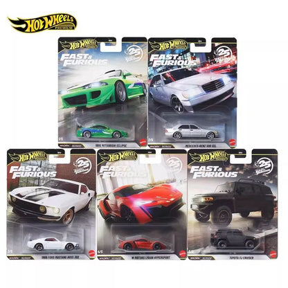 Novo Conjunto Hot Wheels 1:64 Velozes e Furiosos 25º Aniversário Mitsubishi Mercedes Mustang Etc Carros Veículos Clássicos Colecionáveis