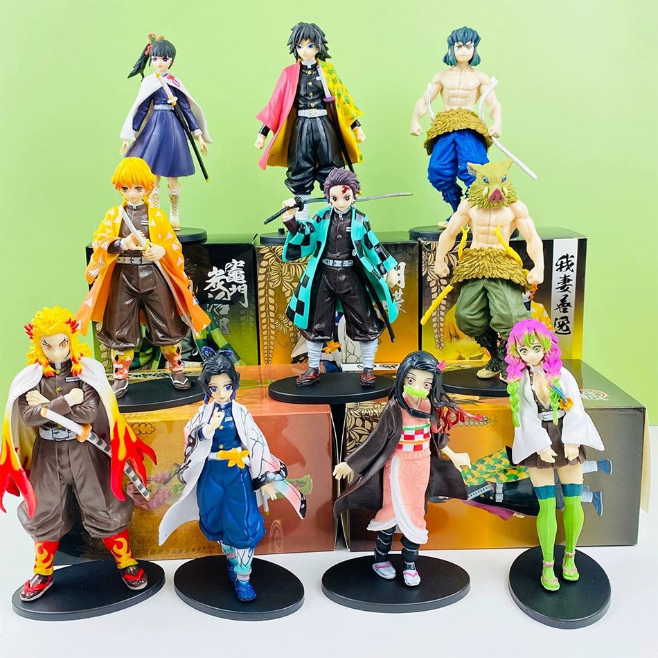 Anime Demon Slayer Kimetsu no Yaiba Figure Kamado Tanjirou Action Figure Agatsuma Zenitsu Nezuko Warrior PVC Model Toys