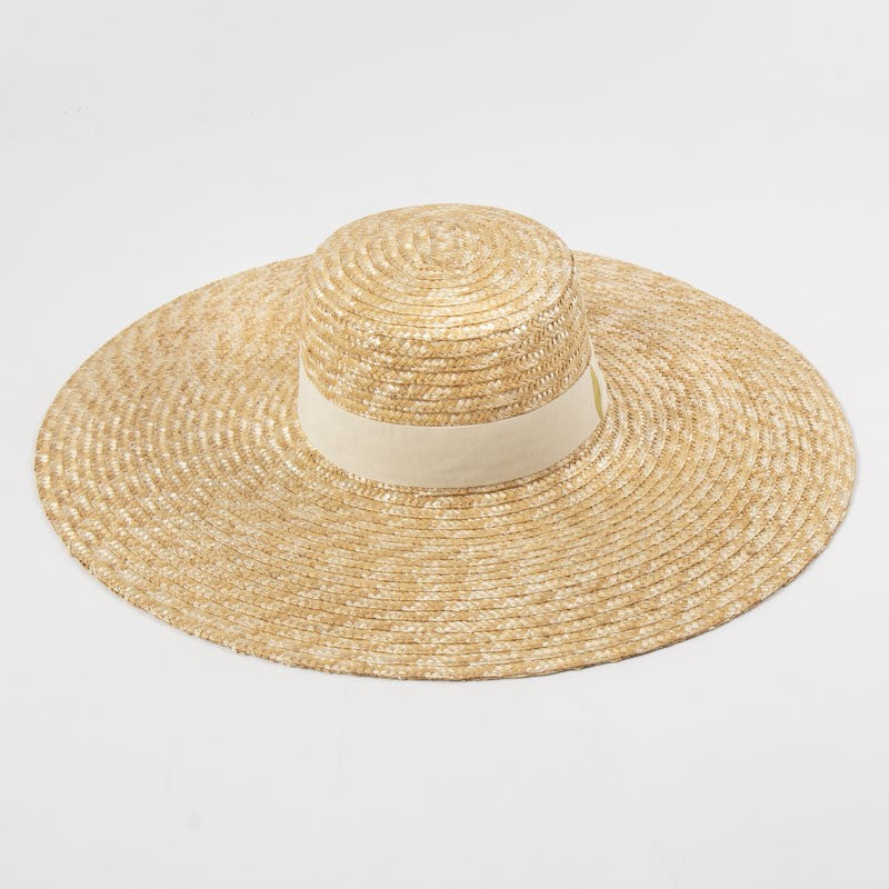 New Women Wide Brim Beach Hat Ladies Summer Big Straw Hats UV Protection Sun Hat S1340-15cm