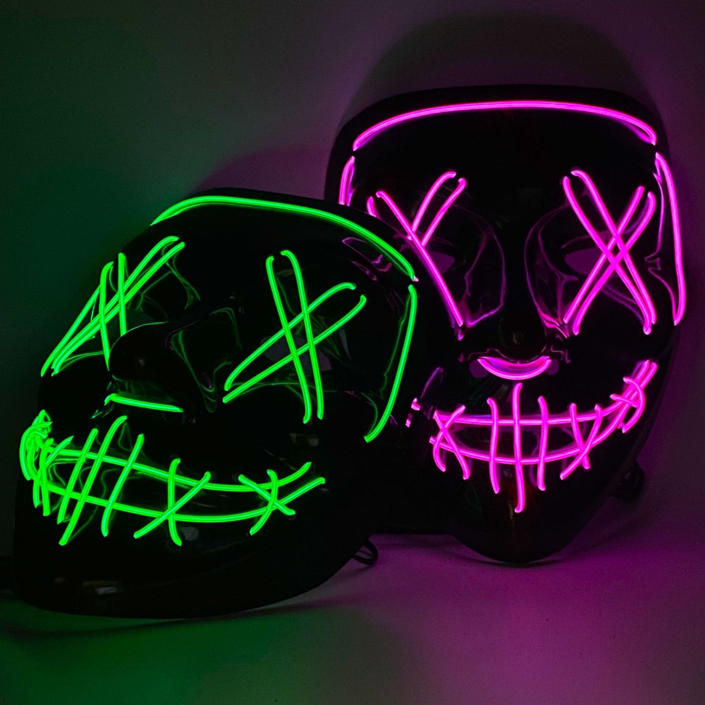 New Halloween Neon Led Purge Masquerade Carnival Party Masks Light Luminous in The Dark Cosplay Supplies