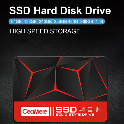CeaMere Ssd 5PCS-10PCS 120GB 128GB SSD SATA 240GB 256GB Disco Rígido 480GB Unidade de Estado Sólido Interna para laptop desktop