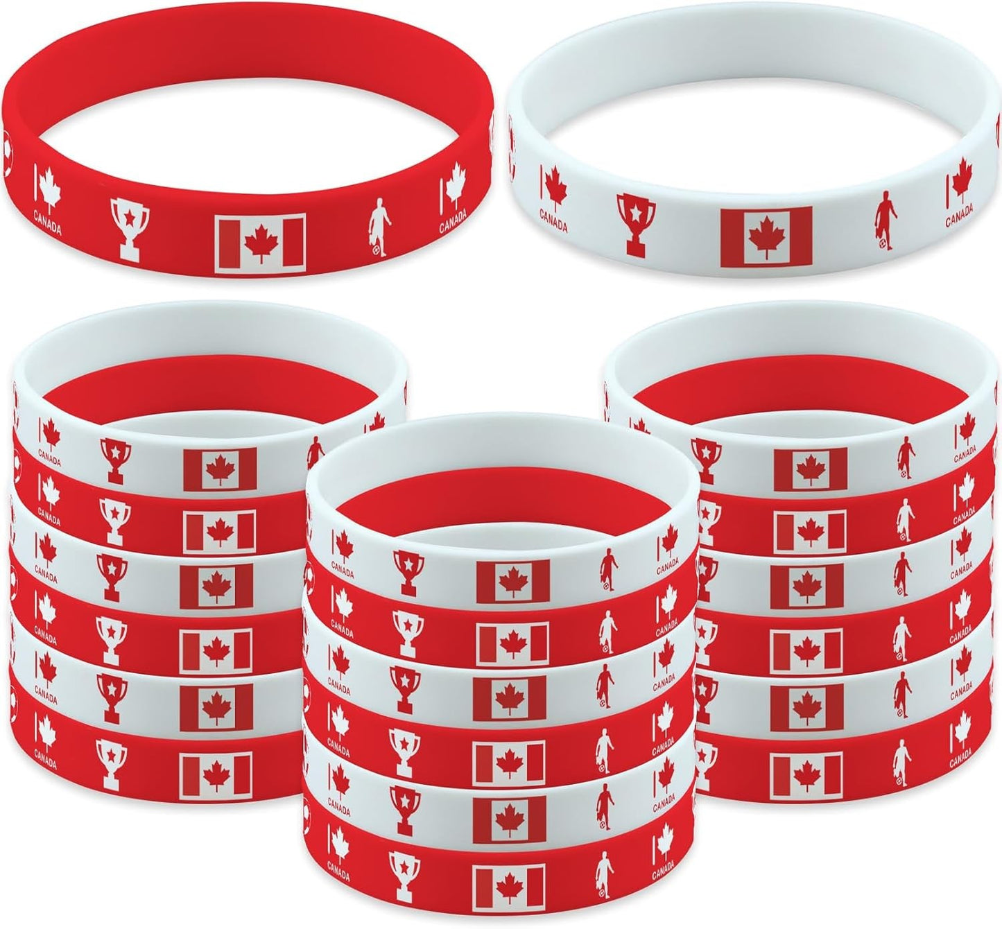 Gift 20PCS Silicone Rubber Wristbands National Team Flag Design Bracelets For Party Supplies