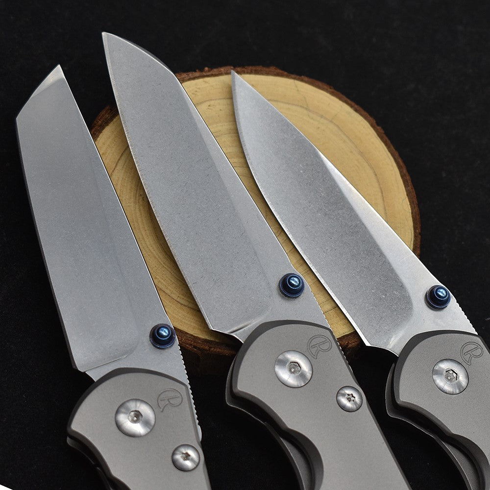 Chris Reeve CR S35VN Blade Ball Bearing  Stone Wash Titanium Alloy Survival Tool Outdoor Camping Knife High Hardness Sharp EDC